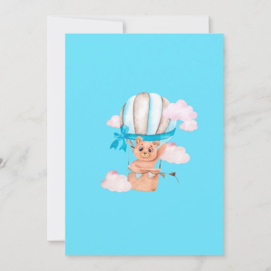 Hete Luchtballon 1e Verjaardag Uitnodiging (Achterkant)