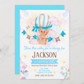 Hete Luchtballon 1e Verjaardag Uitnodiging (Voorkant / Achterkant)