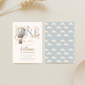 Hete Luchtballon 1e Verjaardag Uitnodiging