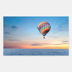 Hete Luchtballon afbeelding voor Rechthoek Sticker