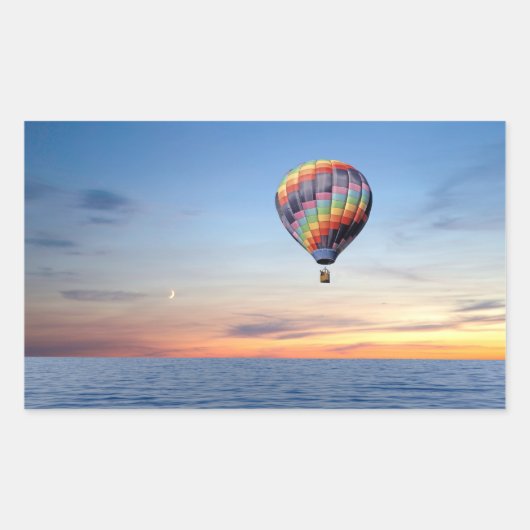 Hete Luchtballon afbeelding voor Rechthoek Sticker (Voorkant)