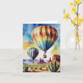 Hete luchtballon Albuquerque-Waterverf Kaart (Gele Bloem)
