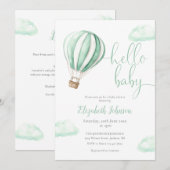 Hete luchtballon alles in één neutraal Baby shower Kaart (Voorkant / Achterkant)