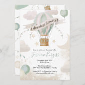 Hete Luchtballon Avontuur Baby shower Uitnodiging (Voorkant / Achterkant)