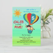  Hete Luchtballon Avontuur Kinderen Verjaardag Kaart (Staand voorkant)