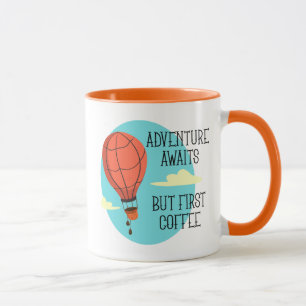 Hete luchtballon avontuur wacht, maar eerste koffi mok