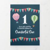 Hete luchtballon baby bunting vlaggen neutraal ges drieluik uitnodiging (Cover)