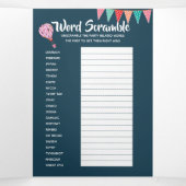 Hete luchtballon baby bunting vlaggen neutraal ges drieluik uitnodiging (Binnenkant midden)