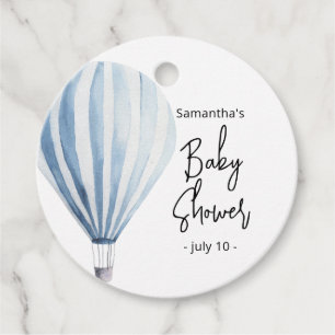 Hete luchtballon - baby shower bedankjes labels