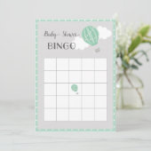 Hete Luchtballon Baby shower Bingo Kaart (Staand voorkant)