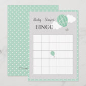 Hete Luchtballon Baby shower Bingo Kaart (Voorkant / Achterkant)
