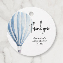 Hete luchtballon - baby shower dank u bedankjes labels