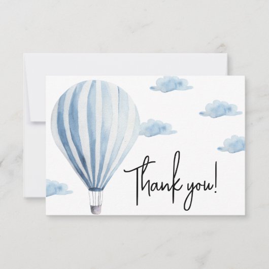 Hete luchtballon baby shower dank u bedankkaart (Voorkant)
