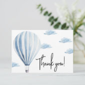 Hete luchtballon baby shower dank u bedankkaart (Staand voorkant)