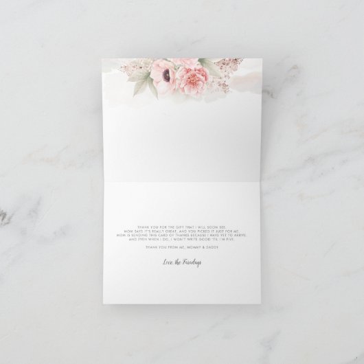 Hete Luchtballon Baby shower Dank u Bedankkaart (Binnen)