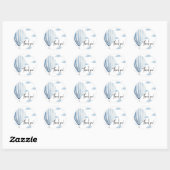 Hete luchtballon baby shower dank u ronde sticker (Vel)