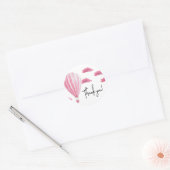 Hete luchtballon baby shower dank u ronde sticker (Envelop)