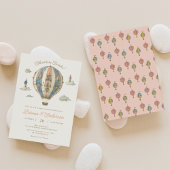 Hete Luchtballon Baby shower Invitation 2 Kaart