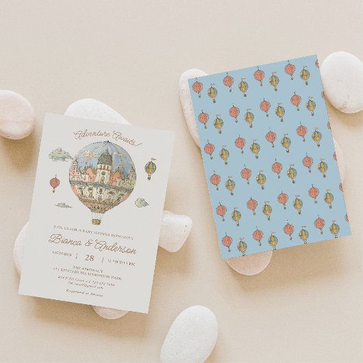 Hete Luchtballon Baby shower Invitation Kaart