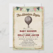 Hete Luchtballon Baby shower Invitation Kaart (Voorkant)