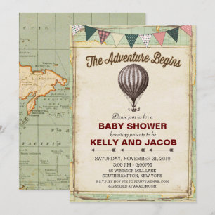 Hete Luchtballon Baby shower Invitation Kaart