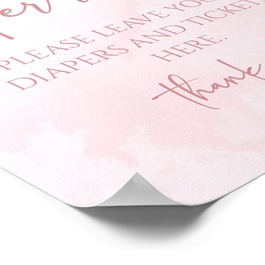 Hete Luchtballon Baby shower Luier Raffle Sign Poster (Hoek)