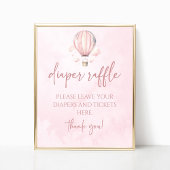 Hete Luchtballon Baby shower Luier Raffle Sign Poster