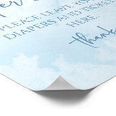 Hete Luchtballon Baby shower Luier Raffle Sign Poster (Hoek)