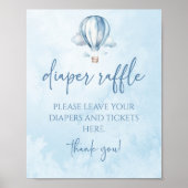 Hete Luchtballon Baby shower Luier Raffle Sign Poster (Voorkant)