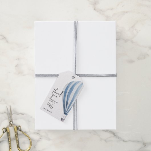 Hete luchtballon Baby shower of Verjaardag Dank u Cadeaulabel (Met Touw)