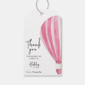 Hete luchtballon Baby shower of Verjaardag Dank u Cadeaulabel (Voorkant)