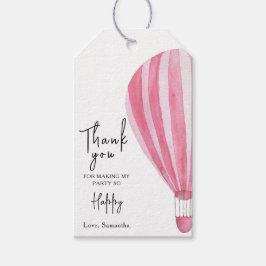 Hete luchtballon Baby shower of Verjaardag Dank u Cadeaulabel