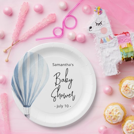Hete luchtballon - baby shower papieren bordje (Feest)