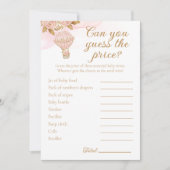 Hete Luchtballon Baby shower Raad Prijs Activiteit Kaart (Voorkant)