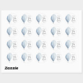 Hete luchtballon - baby shower ronde sticker (Vel)