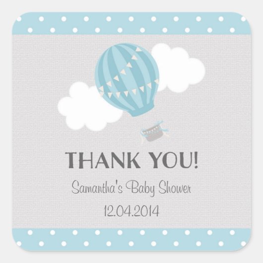 Hete Luchtballon Baby shower Sticker (Voorkant)