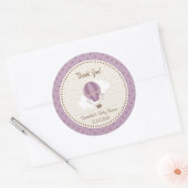Hete Luchtballon Baby shower Sticker Paarse (Envelop)