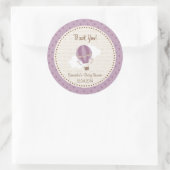 Hete Luchtballon Baby shower Sticker Paarse (Tas)