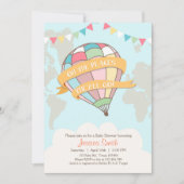 Hete luchtballon baby shower uitnodiging Twins (Voorkant)