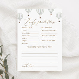 Hete Luchtballon Baby shower Voorspellingen en Adv Kaart