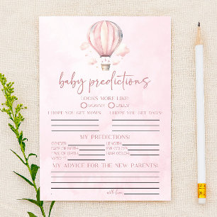 Hete Luchtballon Baby shower Voorspellingen Spel