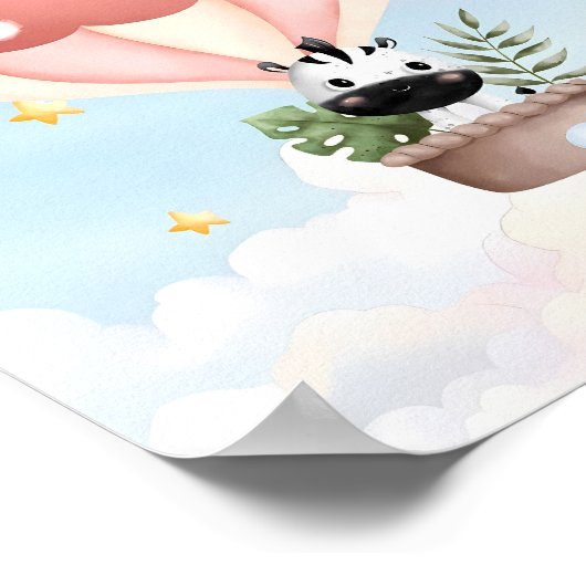 Hete Luchtballon Baby Zebra Poster (Hoek)