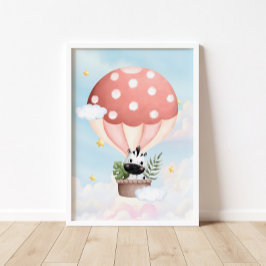 Hete Luchtballon Baby Zebra Poster