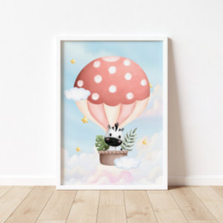 Hete Luchtballon Baby Zebra Poster