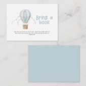 Hete luchtballon blauw baby shower brengen een boe notitiekaartje (Voorkant / Achterkant)
