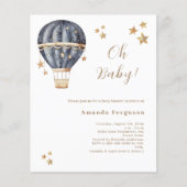 Hete luchtballon blauw jongetje sterren Baby showe (Voorkant)