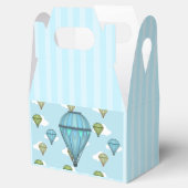 Hete Luchtballon Blauwe en Groene Bewolkte Hemel Bedankdoosjes (Geopend)