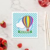 Hete Luchtballon; Blauwe & Witte Strepen Servet (Insitu)