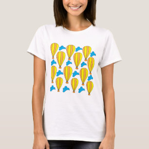 Hete Luchtballon Blauwe Wolken Hete Luchtballon T-shirt