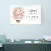Hete Luchtballon Bloemen Baby shower Welkom Spandoek (Beurs)